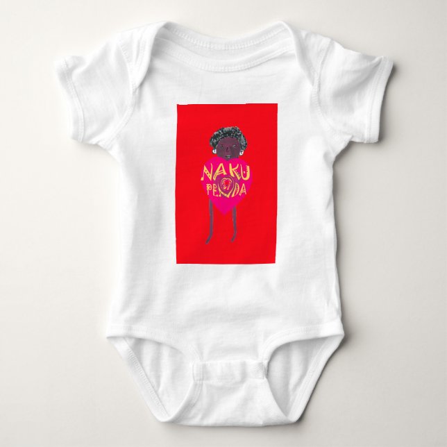 Body Para Bebé Nakupenda Love Art - Swahili Heart Design (Anverso)