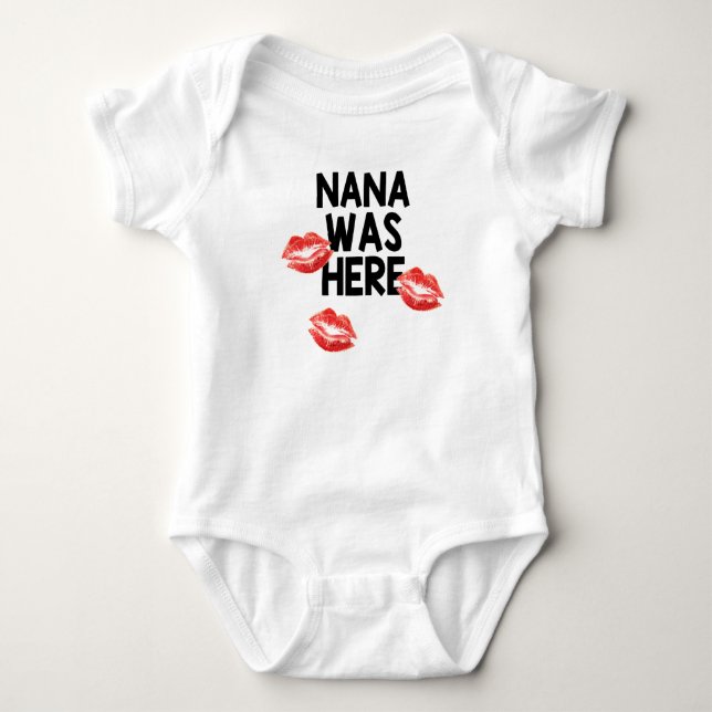 Body Para Bebé Nana era aquí besa el mono del bebé (Anverso)