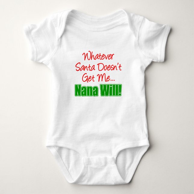 Body Para Bebé Nana Mejor Que Santa (Anverso)