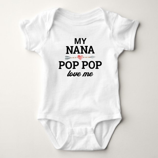 Body Para Bebé Nana personalizada y el pop me aman (Anverso)