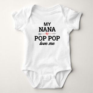 Body Para Bebé Nana y Pop Pop Personalizados Me Aman