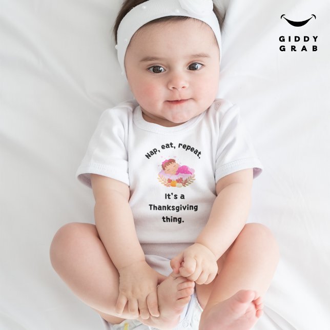 Body Para Bebé Nap, eat, repetir Cita divertida de Acción de Grac (Subido por el creador)