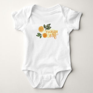 Body Para Bebé Naranja Citrus Fruit Florida Chica Baby Bodysuit