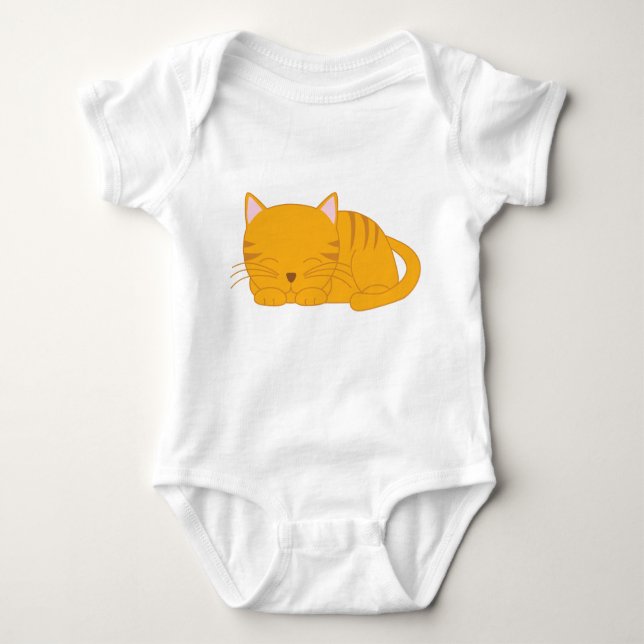 Body Para Bebé Naranja durmiente Tabby Cat (Anverso)