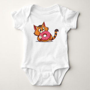 Body Para Bebé Naranja juguetón Tabby Cat con traje de bebé de do
