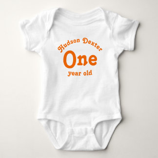 Body Para Bebé Naranja personalizado de un año