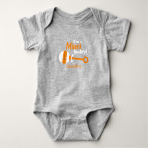 Naranja Plaid Rattle Miner Baby Bodysuit