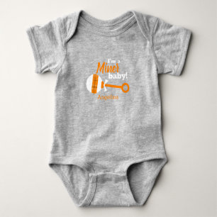 Body Para Bebé Naranja Plaid Rattle Miner Baby Bodysuit