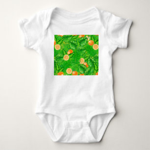 Body Para Bebé Naranjas y hojas tropicales