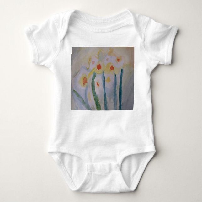 Body Para Bebé Narcisos abstractos (Anverso)