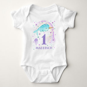 Body Para Bebé Narwhal Bodysuit Chica personalizada Narwhal Bodys