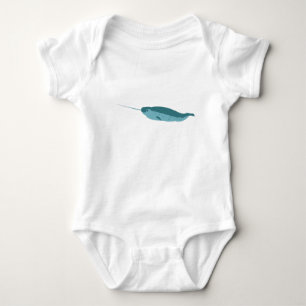 Body Para Bebé Narwhal en el océano azul