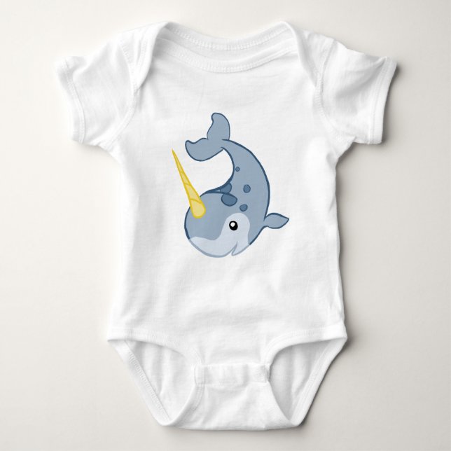 Body Para Bebé Narwhal lindo (Anverso)