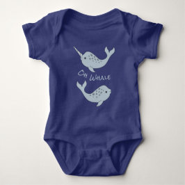 Body Para Bebé Narwhal Oh Whale Baby Bodysuit (texto ligero)