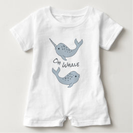 Body Para Bebé Narwhal Oh Whale Baby Bodysuit (Texto Oscuro)