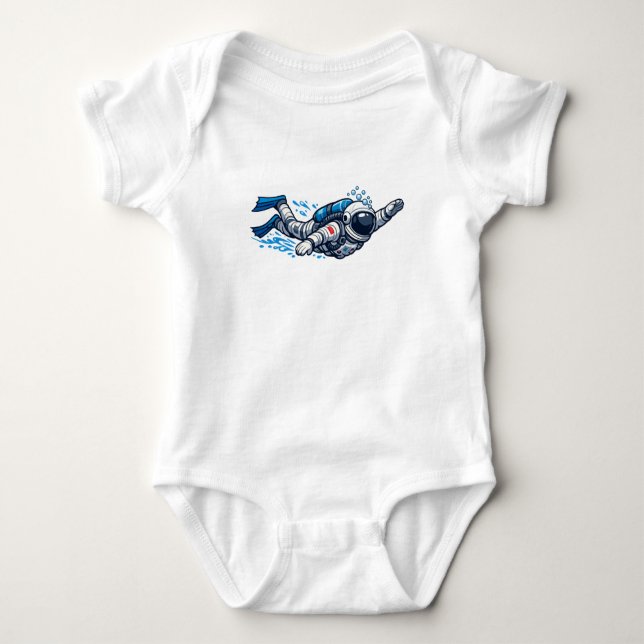 Body Para Bebé Natación de astronauta (Anverso)