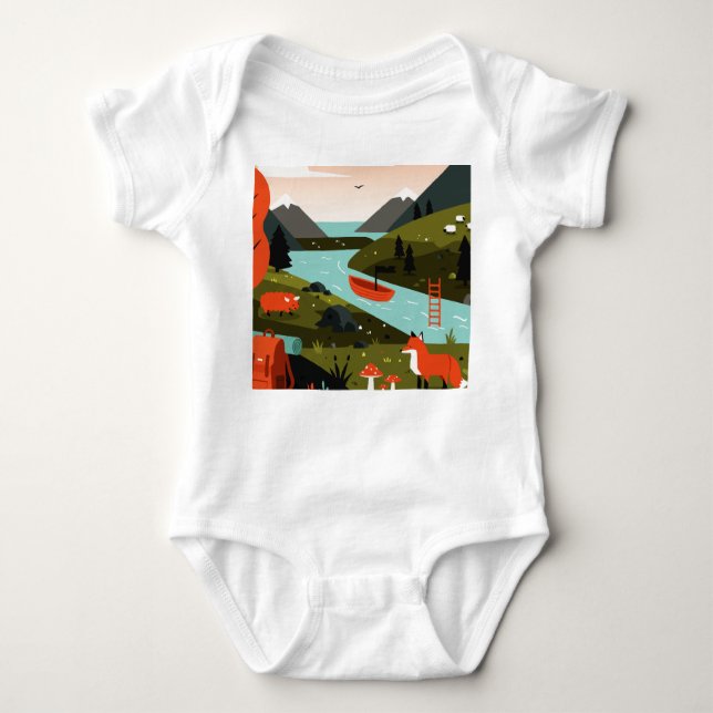 Body Para Bebé Nature scene of a hiking trip (Anverso)