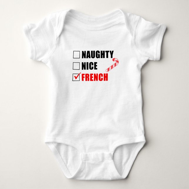 Body Para Bebé Naughty Nice Santa List Baby Bodysuit (Anverso)