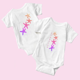 Body Para Bebé Nauta Rosa Ombre Starfish Blanco Bebé Cebollero