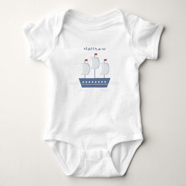 Body Para Bebé Nautical Baby Boy Baby Shower (Anverso)
