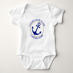 Body Para Bebé Nautical Blue Anchor club náutico puerto deportivo