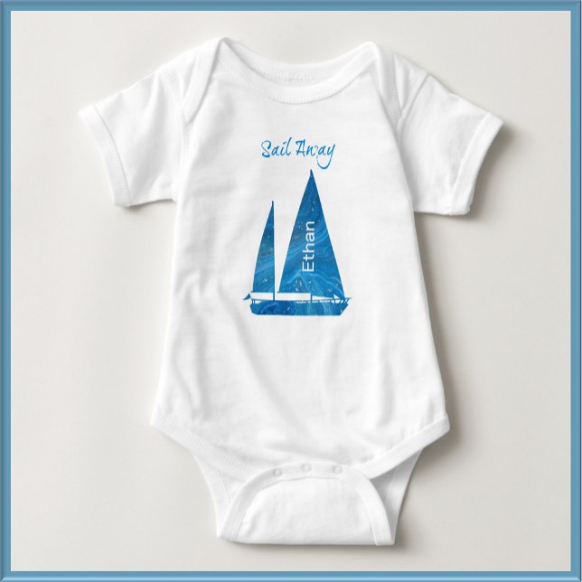 Body Para Bebé Nautical Blue Sailboat (Subido por el creador)