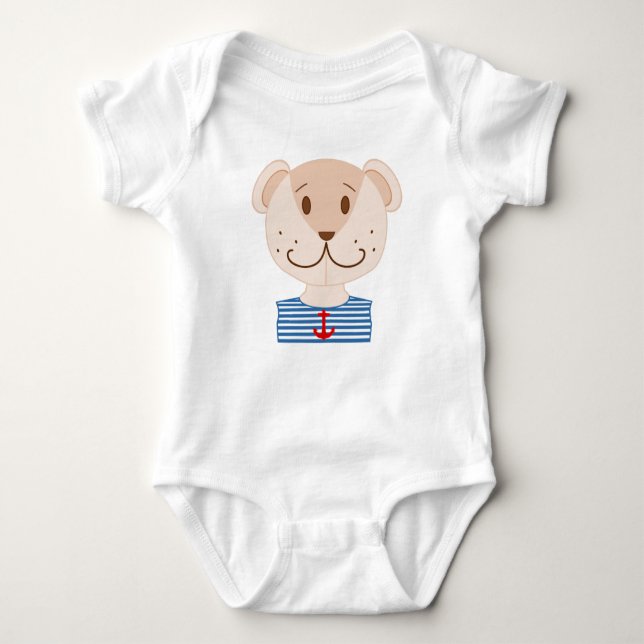 Body Para Bebé Nautical Teddy Bear (Anverso)