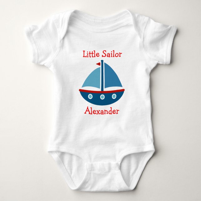 Body Para Bebé Nautical velero baby bodysuit para el pequeño mari (Anverso)