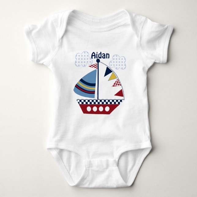 Body Para Bebé "Navegar fuera/Nautical/Boat/baby Shirt" personali (Anverso)