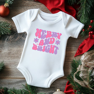 Body Para Bebé Navidad Alegre Y Brillante Retro Groovy Festivo