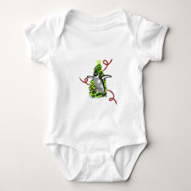 Body Para Bebé Navidad de pingüino (Anverso)