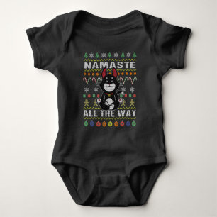 Body Para Bebé Navidad feo negro de Namaste del gato hasta el