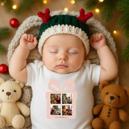 Body Para Bebé Navidad Rosa Moderna Personalizada