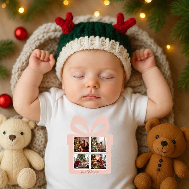 Body Para Bebé Navidad Rosa Moderna Personalizada (Subido por el creador)