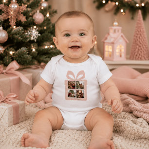 Body Para Bebé Navidad Rosa Moderna Personalizada