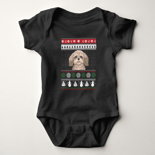 Body Para Bebé Navidad Shih Tzu (Anverso)