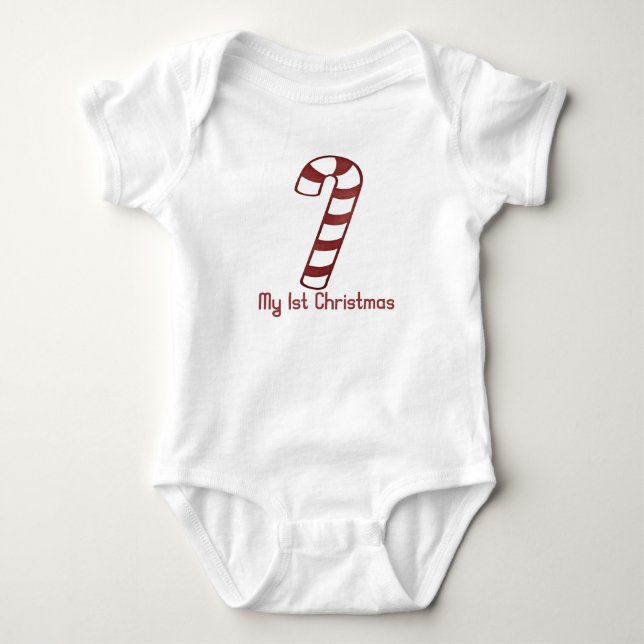 Body Para Bebé Navidades 1 : Candy Cane Primera Navidad Bebé (Anverso)
