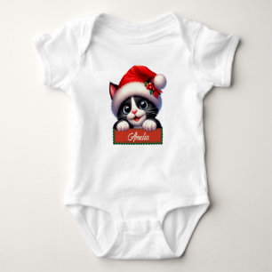 Body Para Bebé Navidades Adorables Diseño de Gato Bebé Traje para