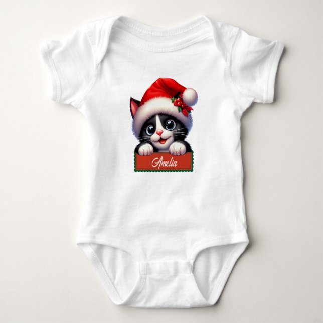 Body Para Bebé Navidades Adorables Diseño de Gato Bebé Traje para (Anverso)