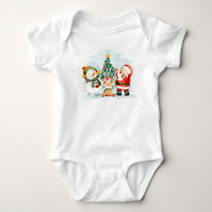 Body Para Bebé Navidades Adorables Santa Snowman y Deer