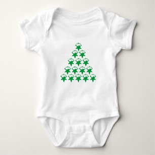 Body Para Bebé Navidades Árbol de estrellas de nieve verde, fondo