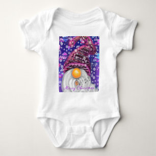 Body Para Bebé Navidades Baby Bodysuit Feliz Gnome En Gorra Púrpu