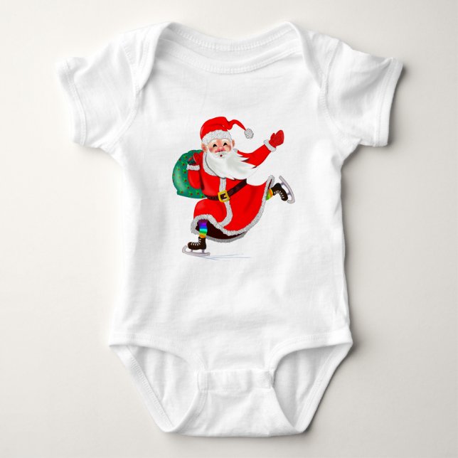Body Para Bebé Navidades Baby Bodysuit Santa con regalo (Anverso)