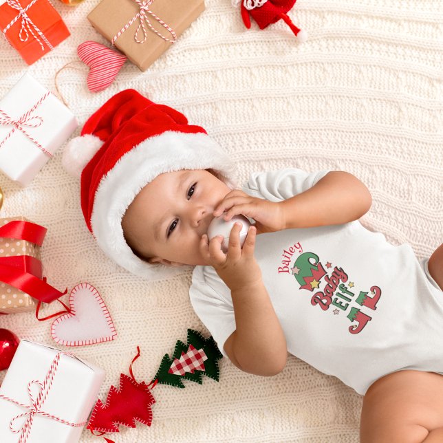 Body Para Bebé Navidades Baby Elf personalizado Baby Bodysuit (Christmas Baby Elf customized Baby Bodysuit)