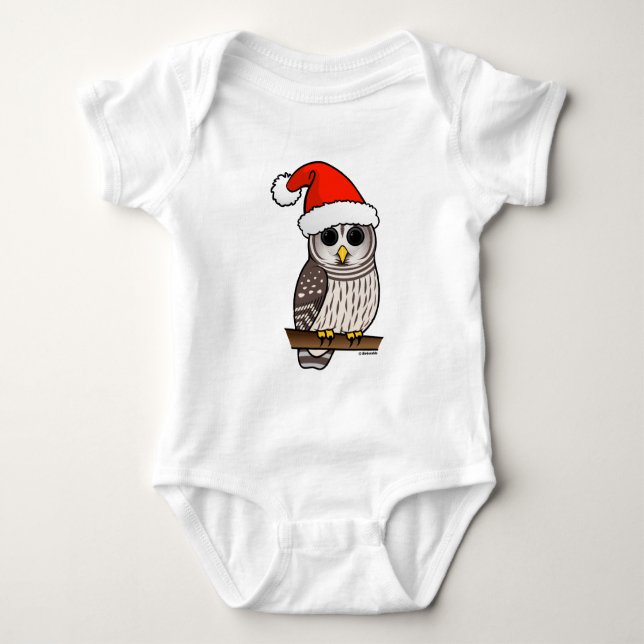 Body Para Bebé Navidades Barred Owl Santa (Anverso)