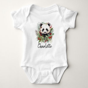 Body Para Bebé Navidades botánicos de Cute Panda Bear Rustic