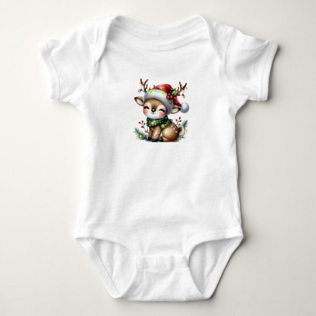 Body Para Bebé Navidades brillantes renos (Anverso)