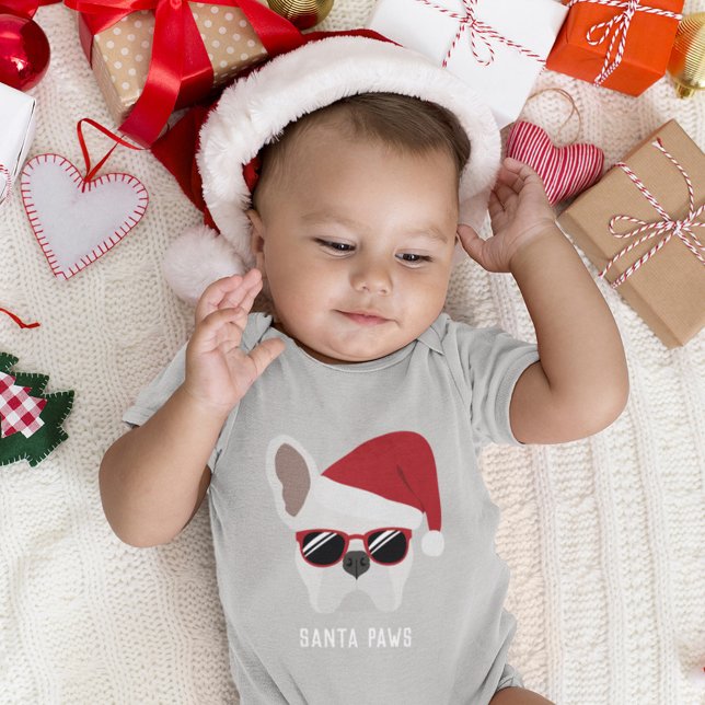 Body Para Bebé Navidades Bulldog blanco francés Baby Bodysuit (Subido por el creador)