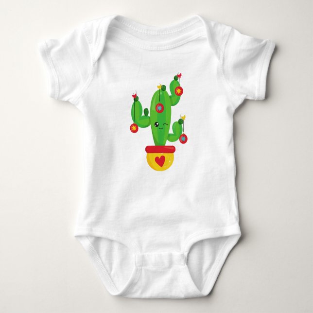 Body Para Bebé Navidades Cactus, Cactus Cute, Ornamentos de Navid (Anverso)