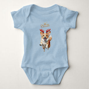 Body Para Bebé Navidades Corgi con renos